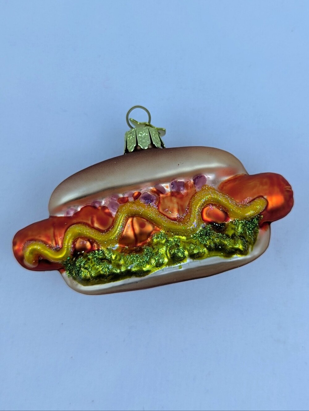 Hot Dog Holiday Christmas Ornament Kurt Adler Glass Blown